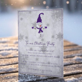 Invitación a partido de Navidades de Snowman puros