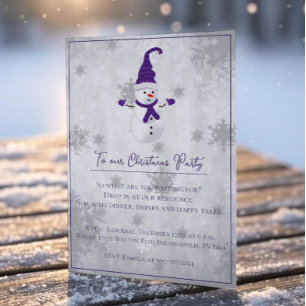 Invitación a partido de Navidades de Snowman puros