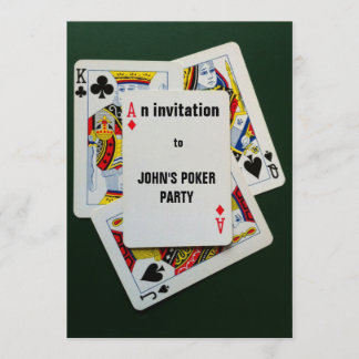 Invitación a partido de póquer de juegos de cartas