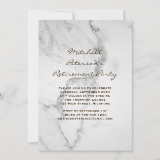 Invitación a partido de retiro de mármol en Taupe