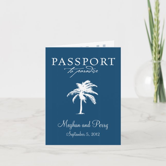 Invitación a pasaporte de Boda de crucero (Anverso)