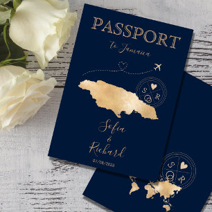 Invitación a pasaporte de Boda de Jamaica