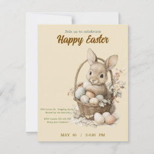 invitación a Pascua con conejo lindo