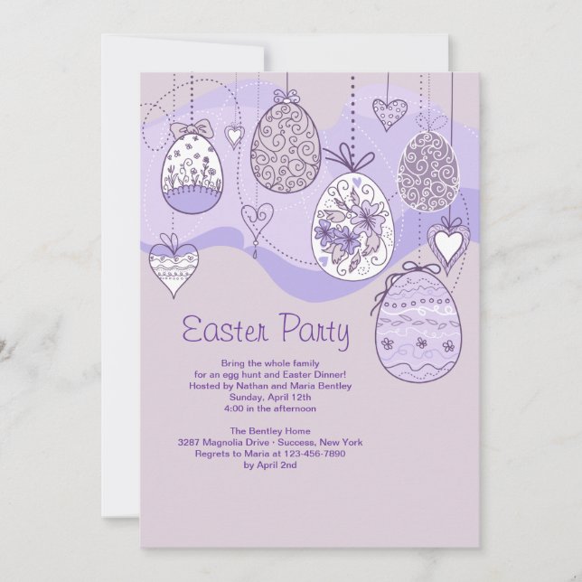Invitación a Pascua Lilac (Anverso)