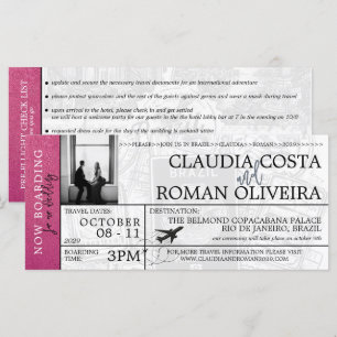 Invitación a pases para Boda de Magenta Brasil