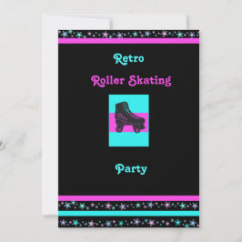 Invitación a patinar en rollo retro personalizado 