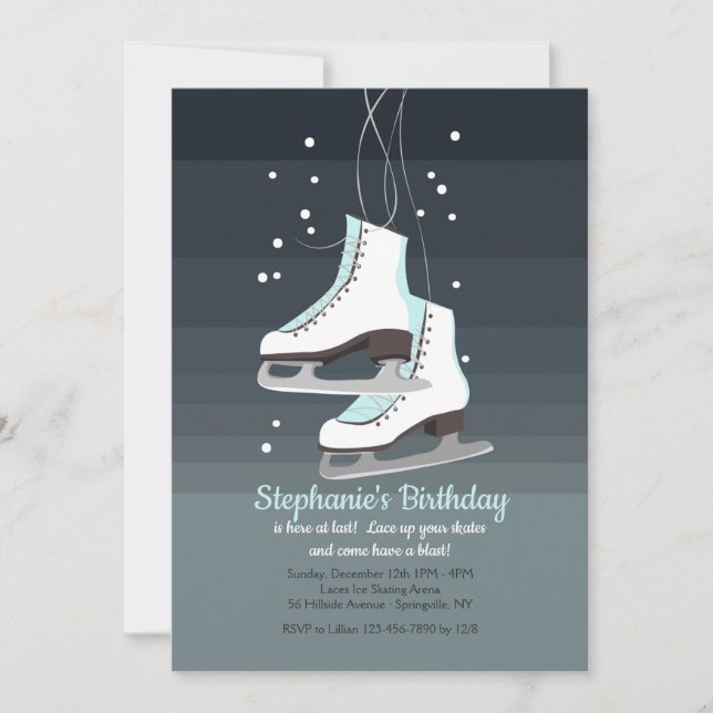 Invitación a patinar sobre hielo blanco (Anverso)