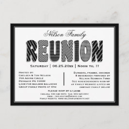 Invitación a patrón B/W de reunión de familia o cl