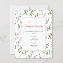 Invitación a patrón botánico mixto de navidades