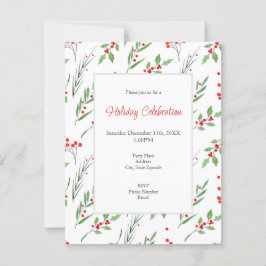 Invitación a patrón botánico mixto de navidades