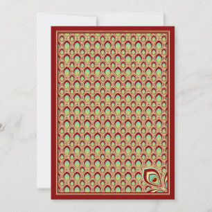 Invitación a Peacock Nouveau (Crimson)