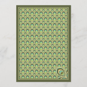 Invitación a Peacock Nouveau (verde oliva)