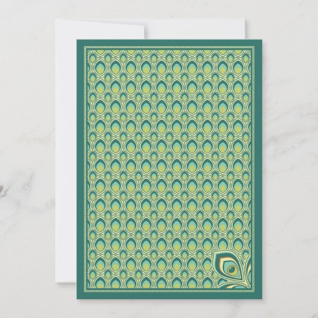 Invitación a Peacock Nouveau (verde Verde azulado) (Anverso)