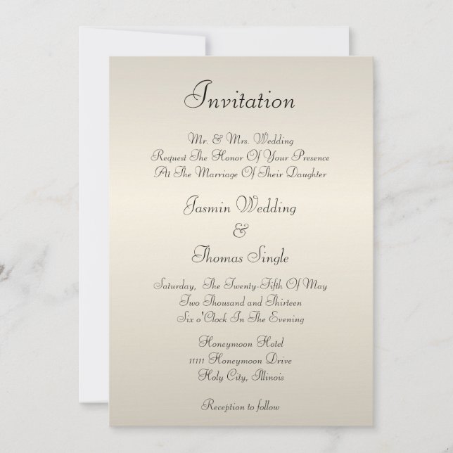 Invitación a Pearl Cream (Anverso)