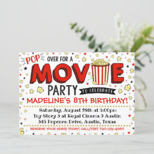Invitación a película película fiesta de cumpleaño