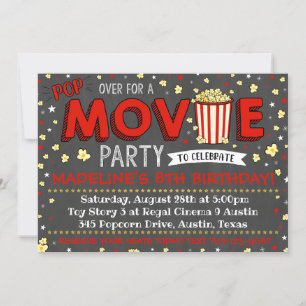 Invitación a película película fiesta de cumpleaño