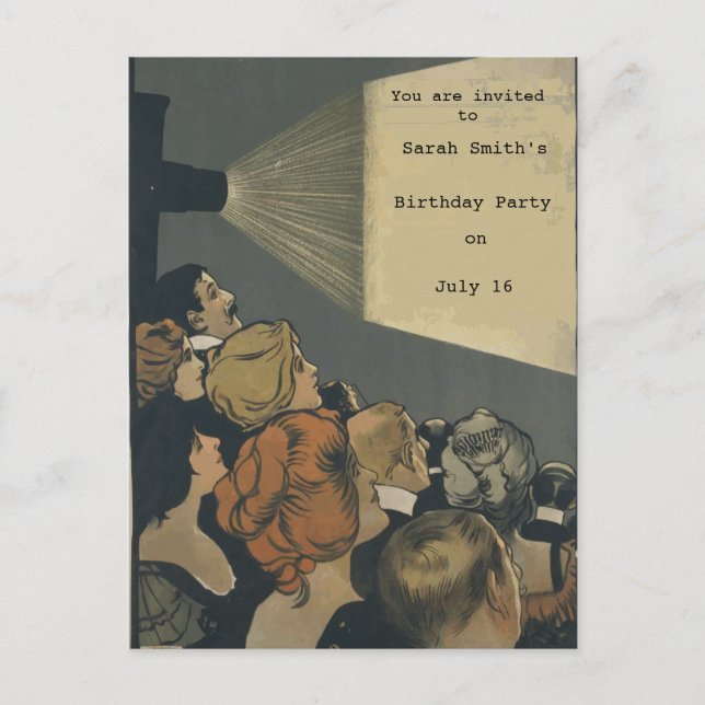 Invitación a película vintage (Anverso)