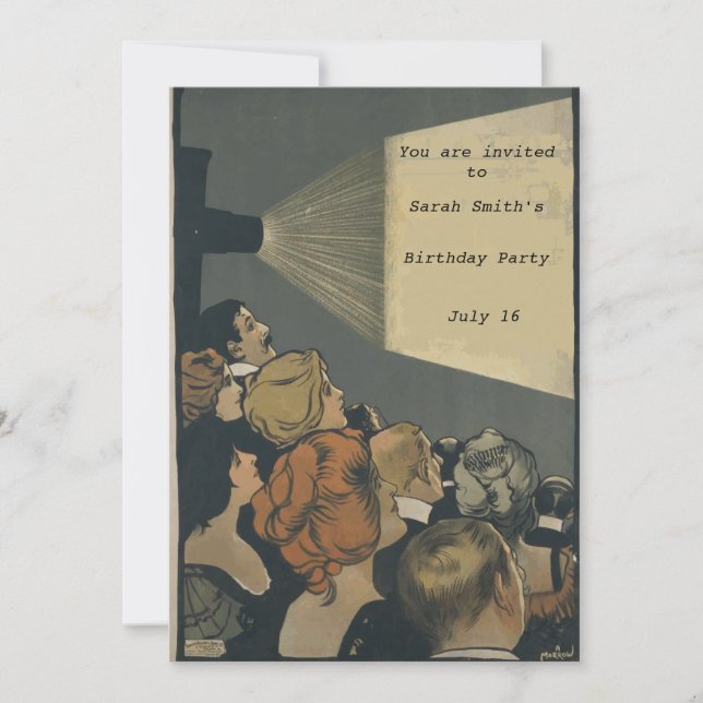 Invitación a película vintage (Anverso)