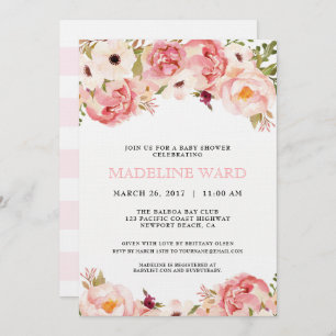 Invitación a Peony Baby Shower
