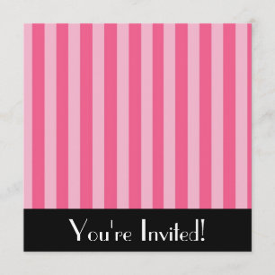 Invitación a pequeñas franjas rosadas