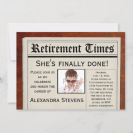 Invitación a periódico de Fiesta de retiro fotográ