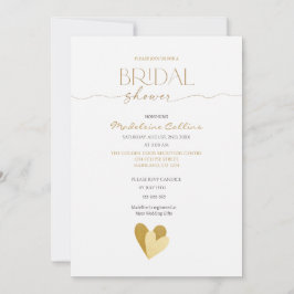 Invitación a personalizado Bridal Shower Gold Hear