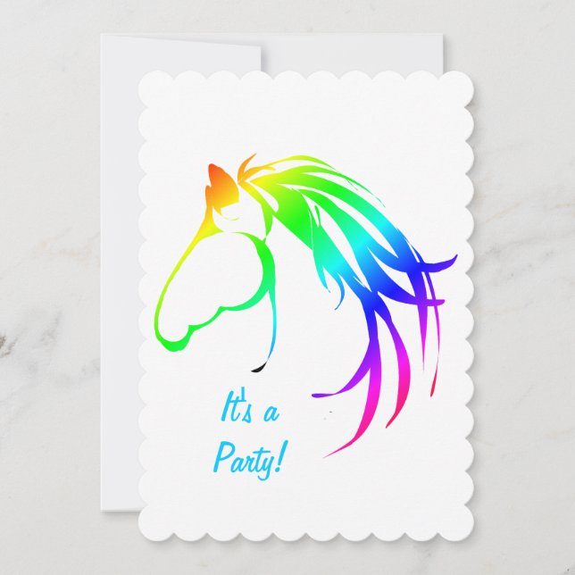 Invitación a Personalizado de cumpleaños de caball (Anverso)