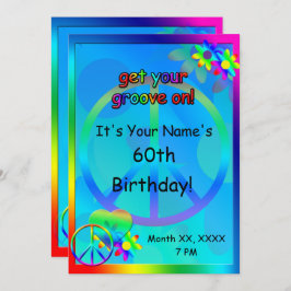 Invitación a Personalizado de cumpleaños Hippie