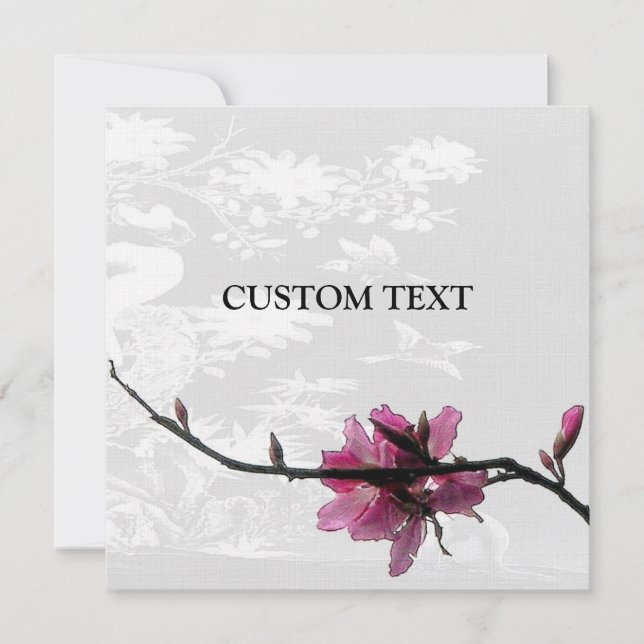 Invitación a Personalizado de Floral Asiática para (Anverso)