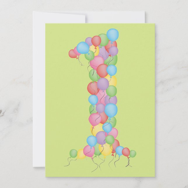 Invitación a Personalizado de globos Fiesta de cum (Anverso)