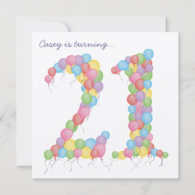 Invitación a Personalizado de globos Fiestas de cu (Anverso)