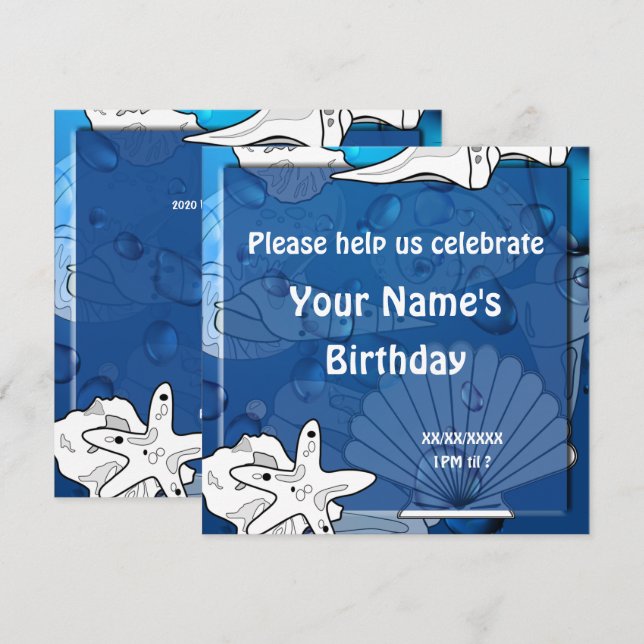 Invitación a Personalizado de la Fiesta de Anivers (Anverso / Reverso)