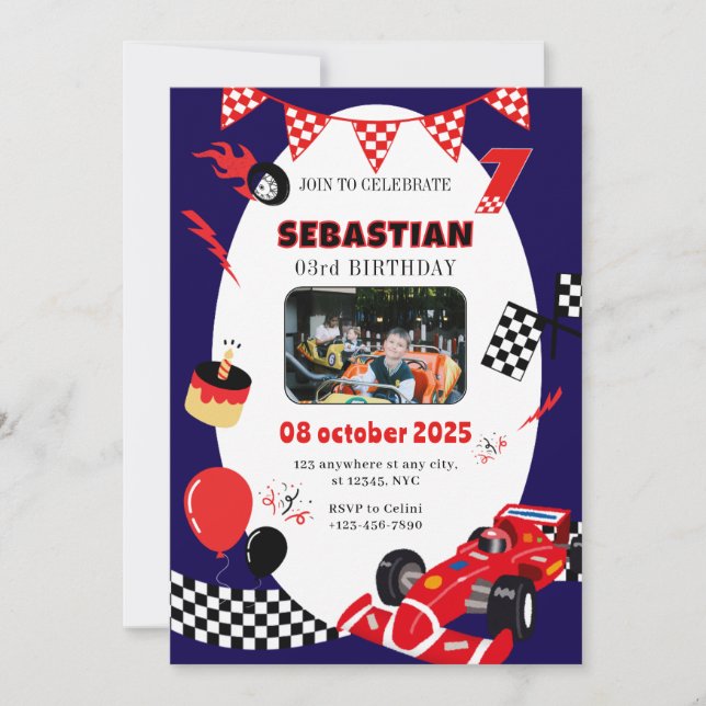 Invitación a Personalizado de la Marina y la raza  (Anverso)