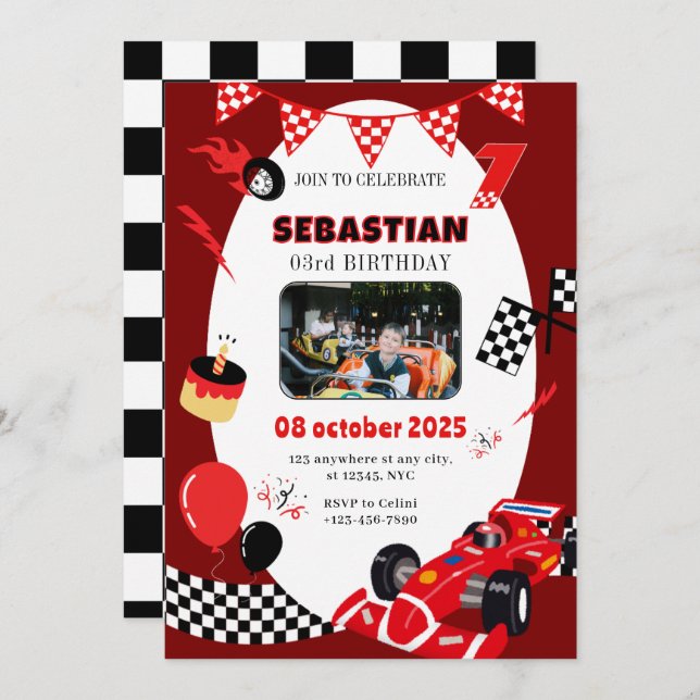 Invitación a Personalizado de la Marina y la raza  (Anverso / Reverso)