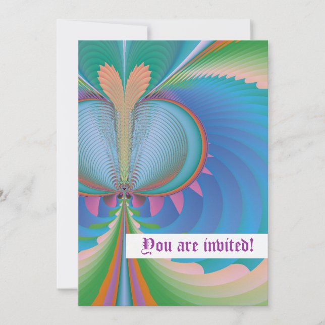 Invitación a Personalizado de mariposa (Anverso)