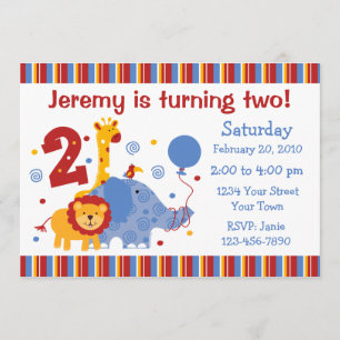 Invitación a Personalizado de segundo cumpleaños d