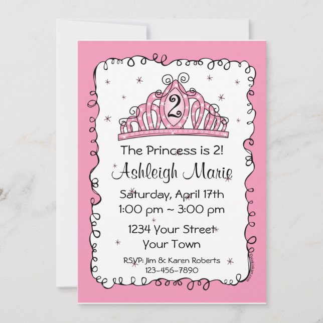 Invitación a Personalizado de segundo cumpleaños d (Anverso)