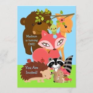 Invitación a Personalizado de Woodland Friends For