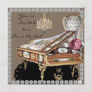 Invitación a Piano Recital Vintage