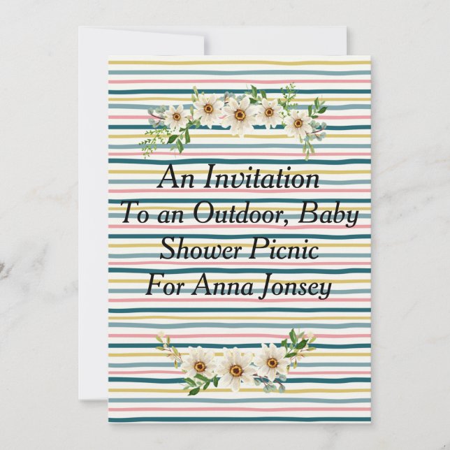Invitación a Picnic Baby Shower (Anverso)