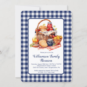 Invitación a picnic de Blue Check White Check de R