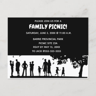 Invitación a picnic de la familia de siluetas edit