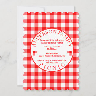 Invitación a picnic de verano de Red Gingham