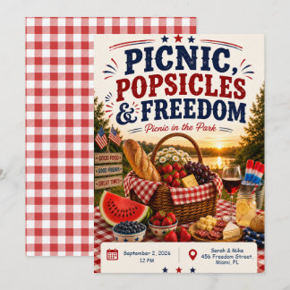 Invitación a picnic del 4 de julio - Patriótico al