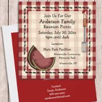 Invitación a picnic veraniego de hormigas y sandía