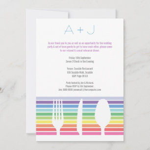 Invitación a picotear arcoiris para la cena de bod