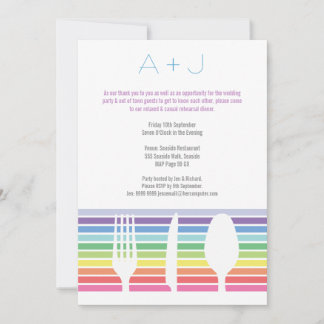 Invitación a picotear arcoiris para la cena de bod