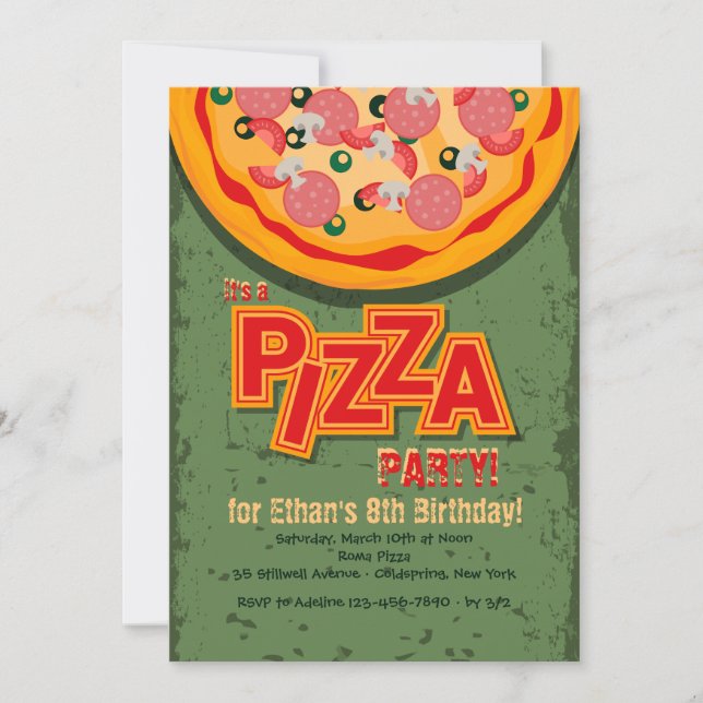 Invitación a Pie Pizza (Anverso)