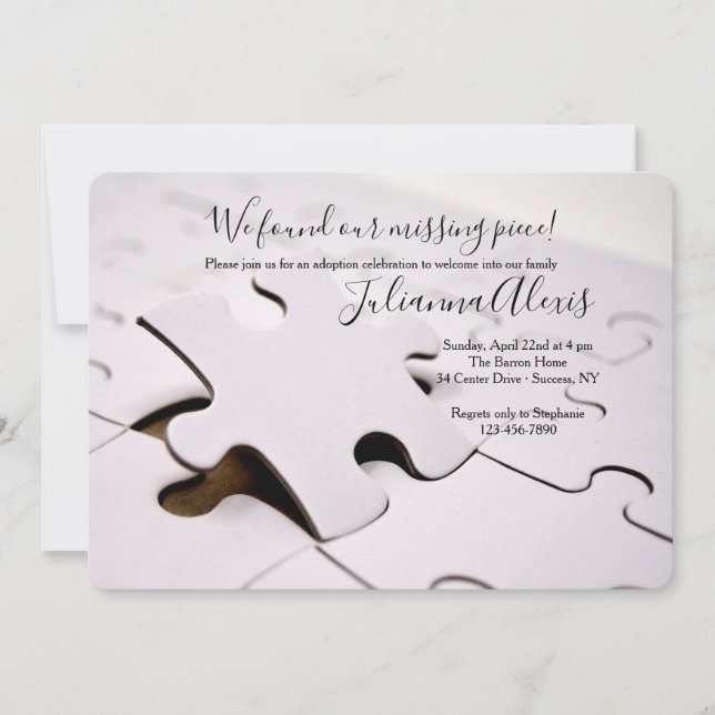 Invitación a piezas de rompecabezas (Anverso)