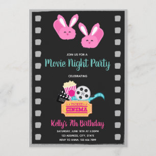 invitación a pijamada de cine